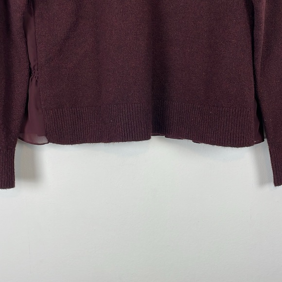 Club Monaco Wool Blend Pullover Long Sleeve Sheer Back Stretch Knit Sweater M - Picture 2 of 9